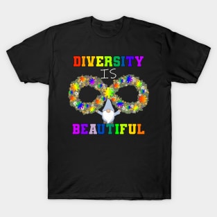 Autism Awareness Diversity Is Beautiful Neurodiversity Gnome T-Shirt